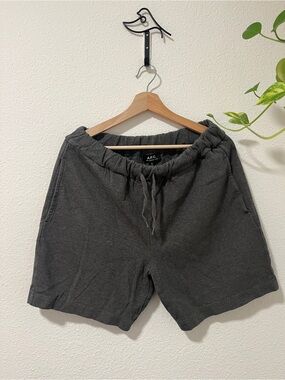 A.P.C. Men’s Charcoal Drawstring Shorts sz XL